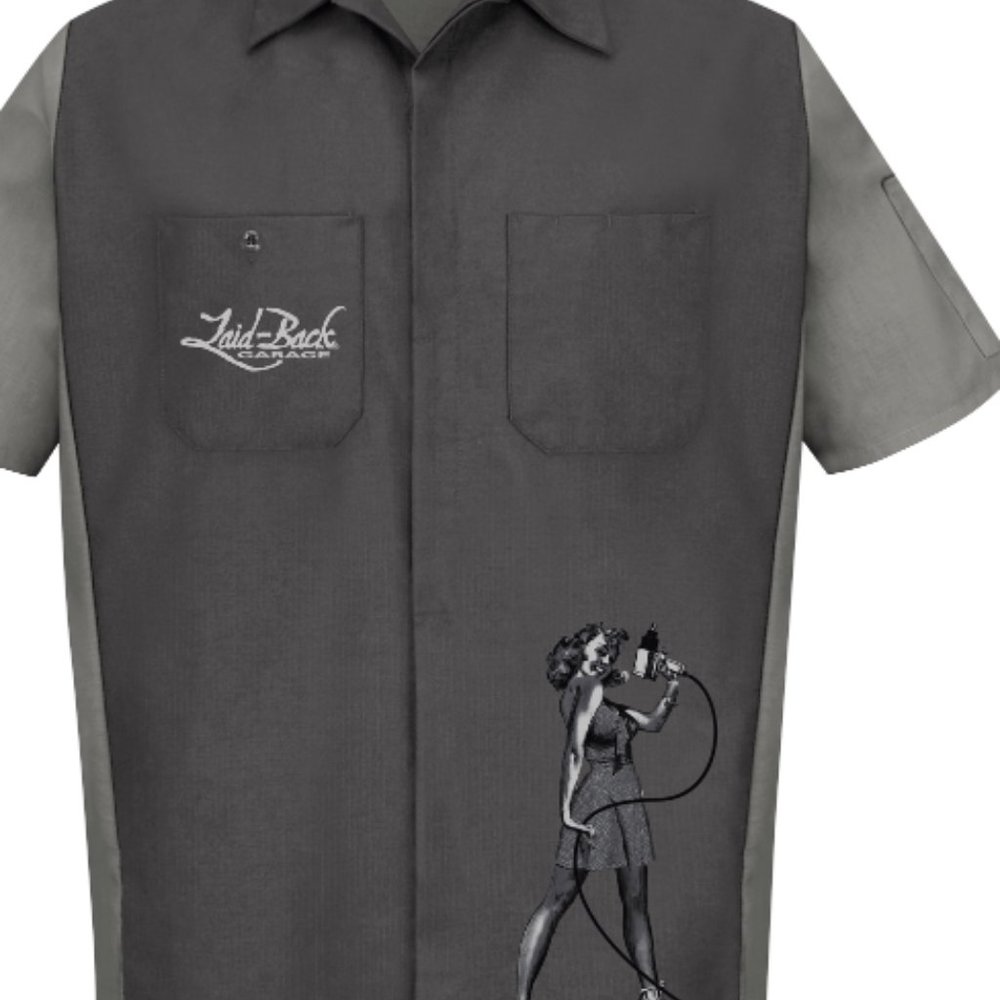 Red Kap 55 Gasser Mechanic Work Shirt LAST LARGE Retired Design!